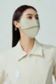 Breathable 3D sun protection mask in beige with cooling nylon fabric for UV protection - Short / Khaki With Snowflake
