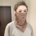 Masque facial windproof épaissi pour femmes, cache-cou thermique à oreilles. - Taille unique / WHHT542SU lettres - Café