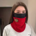 Winter cycling ski warm windproof fleece face mask neck gaiter for men and women outdoor sports - One Size / Red
