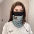 Thickened fleece winter cycling face mask and neck warmer for men and women, windproof. - One Size / Lake Blue