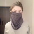 Masque facial coupe-vent suspendu à oreilles épaissi d'hiver tour de cou chaud pour vélo. - Taille unique / WHHT542 à pois 'Sure' - Gris clair