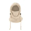 Cagoule d'hiver en peluche chaude avec masque facial en polaire épais intégré pour enfants - S (3-10 Ans) / Kaki