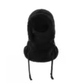 Cagoule noire en peluche pour enfant, cache-cou chaud avec cordon pour l'hiver. - S (3-10 Ans) / Noir