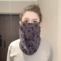 Masque facial coupe-vent épaissi avec attaches d'oreilles, protection du cou pour cyclisme. - Taille unique / WHHT542 Rose - Gris clair