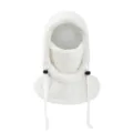 Cagoule d'hiver en peluche blanche avec cache-cou et masque facial intégrés pour enfants - S (3-10 Ans) / Crème