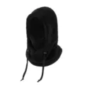 Black fleece balaclava winter warm windproof hooded scarf thick soft face mask outdoor. - L / Adult / Black