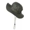 Chapeau de soleil de randonnée en plein air vert olive avec jugulaire, bob tactique respirant - Vert Militaire