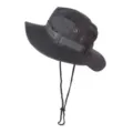 Chapeau de randonnee noir imperméable respirant avec mentonnière pour camping et peche exterieure - Gris foncé