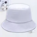 Chapeau bob blanc uni pour l'été, chapeau de soleil décontracté à large bord pour tous. - Blanc