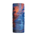 Bandana tubulaire en soie de glace motif abstrait bleu orange masque facial protection solaire - Style d'Art Abstrait (WHHT562-1)