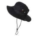 Chapeau de soleil noir pour femme, bob anti-UV respirant idéal pour randonnée pêche camping. - Noir