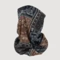 Ice silk breathable paisley neck gaiter for sun protection during outdoor sports - Brown Black Base White Pattern Style (WHSP347-A)
