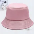 Chapeau seau de couleur unie d'été pour hommes et femmes, large bord rose chapeau de soleil. - Rose
