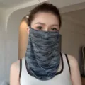 Ice silk sun protection face mask variant, breathable grey neck gaiter for outdoor cycling fishing. - Letter Style / Gray