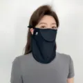 Sommer Sonnenschutz Gesichtsmaske Damen Eisseide Halsschutz UV Schutz Outdoor Sport Radfahren - Schwarz