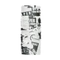Sciarpa magica in seta di ghiaccio con stampa giornale, scaldacollo parasole traspirante per sport. - Stile Giornale Vintage Nero Bianco (WHHT562-8)