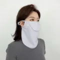 Eisseide Sonnenschutz Gesichtsmaske, graue UV-Schutz Nackenabdeckung Outdoor Sport. - Hellviolett