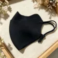 Black 3D windproof face mask with adjustable ear loops and breathable side vent holes. - One Size / Black