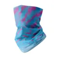 Maschera facciale in seta di ghiaccio senza cuciture foulard da ciclismo protezione UV. - Taglia unica / WHHT561-10 Geometrico Blu Rosa