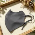 Dark grey 3D winter windproof face mask with eye protection and adjustable ear loops. - One Size / Dark Gray