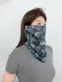 Summer ear hanging full face sun protection mask women breathable outdoor riding neck gaiter - Paisley Black