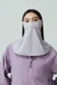 Masque facial de protection solaire violet, couverture complète en soie glacée, anti-UV respirant. - Violet Taro