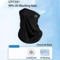 Premium kühlendes schwarzes Halstuch mit UPF 50+ Sonnenschutz für Outdoor-Aktivitäten - Einzelne Gesichtsmaske / Schwarz