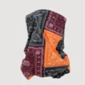Breathable ice silk neck gaiter with colorful paisley pattern for sun protection - Black Red Orange Base White Pattern Style (WHSP347-E)