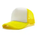 Yellow white mesh trucker hat breathable custom logo baseball cap casual sports sun hat - White And Yellow