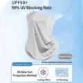 Eleganter grauer kühlender Halstuch-Gesichtsschutz mit hohem UPF 50+ UV-Sonnenschutz - Einzelne Gesichtsmaske / Hellgrau