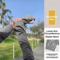 Graue Sonnenschutz-Armstulpen mit elastischem Antirutschband und Daumenlöchern für draußen - Nur Ärmel / Dunkelgrau