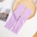 Summer ice silk sun protection arm sleeves solid color breathable UV protection thin style - With Thumb Hole / Adult Purple