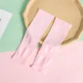 Summer ice silk sun protection sleeves breathable solid color UV protection arm sleeves. - With Thumb Hole / Kids Pink