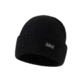 Gorro de invierno negro de punto acanalado con parche del logo SURE·D en el dobladillo - Sombrero / Negro