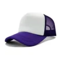 Purple white foam mesh trucker cap, breathable mesh baseball cap for custom logo print. - White And Purple