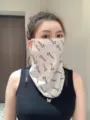 Outdoor ice silk sun protection face mask, ear-hanging neck gaiter, summer riding mask. - WHSP360-B Barbie Letters - Athens White