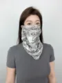 Outdoor sun protection face mask ice silk cycling neck guard breathable unisex stylish cover - WHSP360-I Tie-Dye Letters - White Base