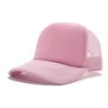 Plain pink trucker cap with mesh back and foam front. Breathable baseball hat for daily wear. - Light Pink