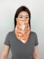 Summer outdoor sun protection face mask ice silk breathable cycling neck gaiter unisex design - WHSP360-K Tie-Dye Letters - Orange Yellow