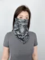 Summer ice silk sun protection face mask for outdoor riding neck cover grey letter print - WHSP360-H Tie-Dye Letters - Grey