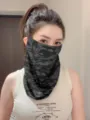 Outdoor sun protection face mask for summer riding, breathable ice silk neck gaiter for women. - WHSP360-C Tiger Camo - Sage Grey
