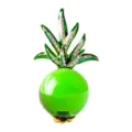 Elegant emerald green pineapple brooch with jelly glass ball and sparkling rhinestones - Pineapple / Green
