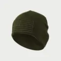 Men Winter Fleece Beanie Hat Outdoor Windproof Warm Tactical Ski Cap Olive Green - Hat / Army Green
