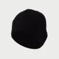 Black fleece beanie winter outdoor warm windproof hat with US flag patch style variant - Hat / Black