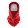 Passamontagna invernale in pile rosso spesso con maschera antivento - Lunghezza Body / Rosso