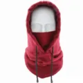 Passamontagna antivento in pile termico invernale con scaldacollo integrato rosso scuro - Lunghezza Body / Borgogna