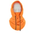 Passamontagna invernale in pile arancione brillante con coulisse regolabili per esterno - Lunghezza Body / Arancione