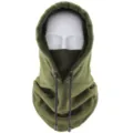 Passamontagna invernale in pile verde antivento regolabile per sport all'aperto - Lunghezza Body / Verde militare