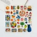3D-Aufkleber im mediterranen Stil für DIY-Scrapbooking und Handyhüllen-Dekoration - 12cm*12cm / FDYC001-Mediterraner Stil 1