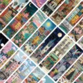 Detailed grid view of thirty premium retro city architecture illustration paper bookmarks - Vintage City Architecture Illustration / 30 Pieces/Pack